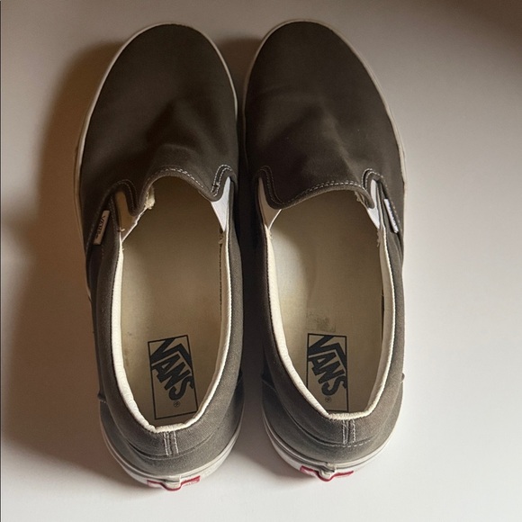 Vans Gray Canvas Slip-On Sneakers MEN SZ 13 - Picture 4 of 11